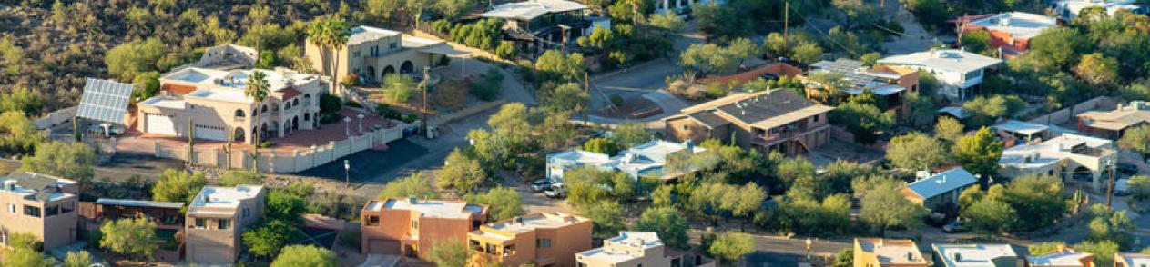 Tucson housing aerial view